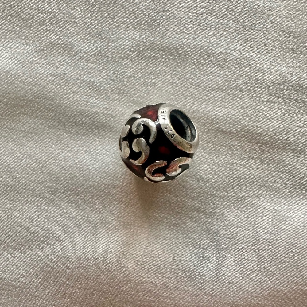 Pandora Zen Red Enamel Charm - Sterling Silver
